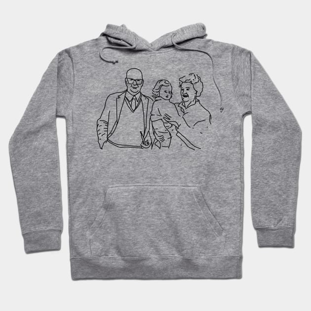 Minimal Portrait of the Artist and Grandparents Hoodie by ellenhenryart